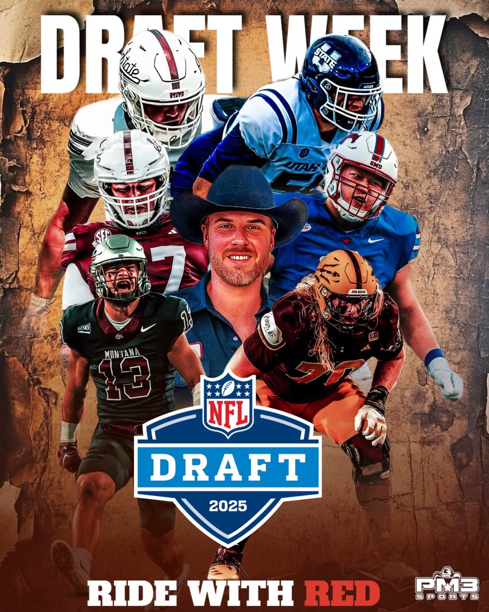 redatpm3's tweet photo. Draft Week. Buckle Up 🤠. #missstate #AZState #SMU #UtahState #Montana #nfldraft #pm3 #pm3sports #RidewithRED https://t.co/WqNfE5VbDa