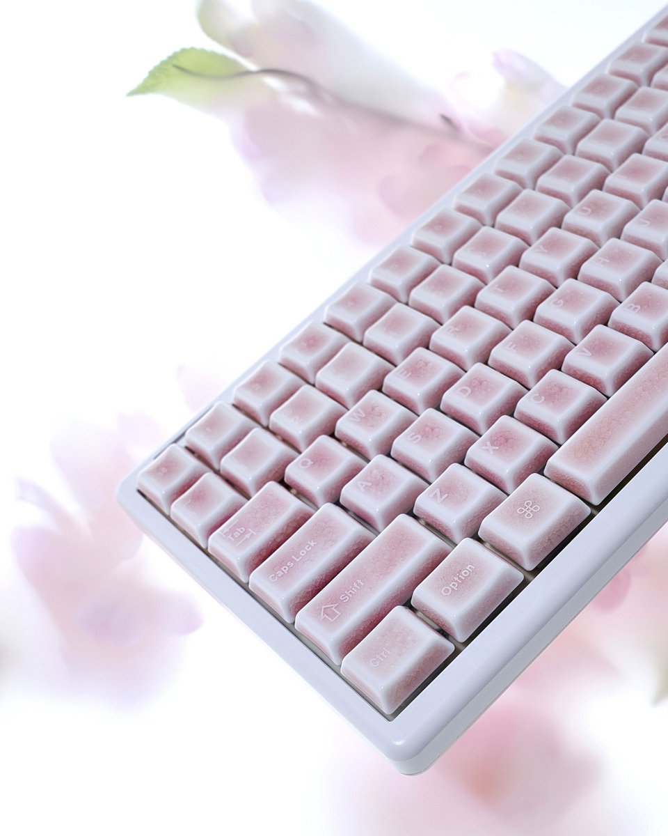 CerakeyOfficial's tweet photo. ZEN75 | Go Crazed With Ceramic Keycaps

🌸 Pink Crazed - Whispers of Spring in Every Stroke​

Pink Crazed low-profile ceramic keycaps bloom with delicate rosy charm. Let this subtle wash of springtime elegance awaken your keyboard. 🌸

#cerakey #zen75 https://t.co/mD8heBSSEX