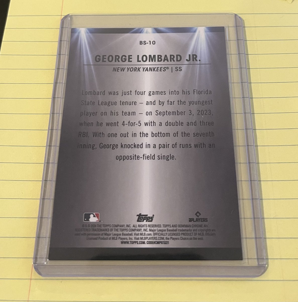 FromParksPast's tweet photo. George Lombard Jr. // 2024 Bowman Spotlight 77/99 @Topps
#FromParksPast #Oldtimeball
Ungraded Sale Ranges - $35-100
Decent card. @CardPurchaser @Topps @PSAcard 💰⚾️ https://t.co/q7R3LFOfXi