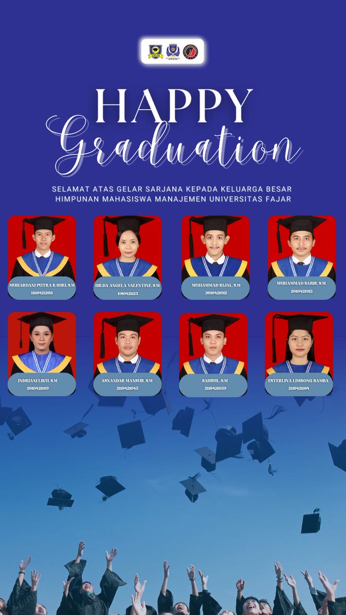 Selamat kepada Kakanda dan Ayunda atas pencapaian luar biasa menyelesaikan studi dan meraih gelar sarjananya.
Semoga menjadi awal dari langkah yang lebih gemilang dan penuh berkah di masa depan.
Sukses selalu✨

*#AKSIOMA*
*#KUASAI*
