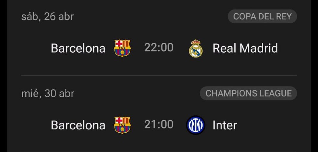 JeffFcb14's tweet photo. No tiene sentido lo nervioso que estoy por estos dos partidos https://t.co/gFDRHmDVwM