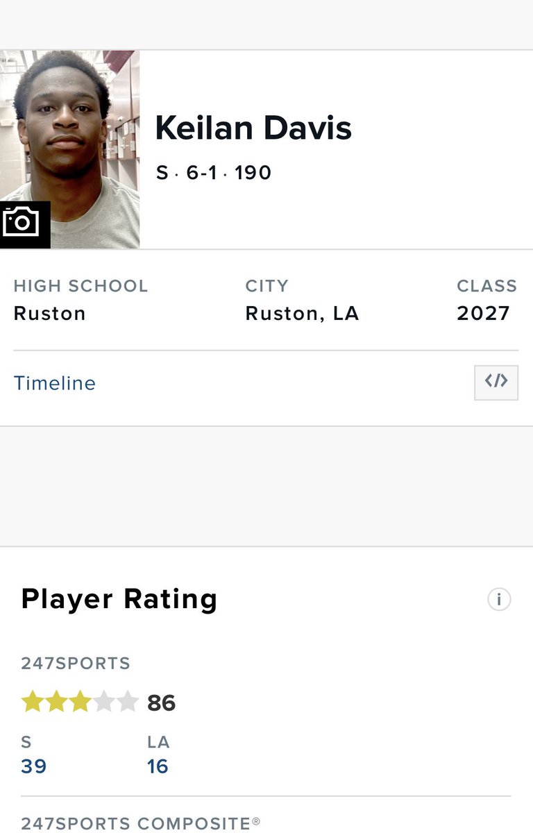 Blessed to be 3 ⭐️ by <a href="/247Sports/">247Sports</a> #AGTG 
<a href="/JerrodBaugh/">Jerrod Baugh</a> <a href="/RecruitLouisian/">Recruit Louisiana™️</a>