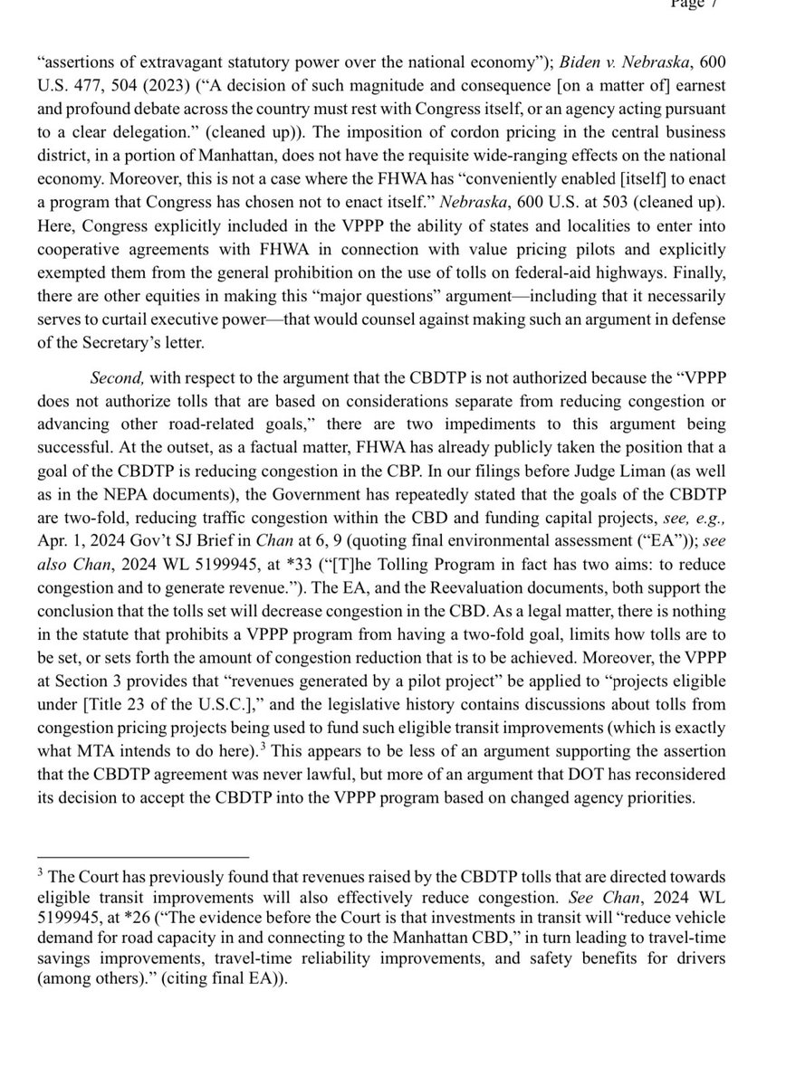 Samantha Liebman (@samiliebman) on Twitter photo Possible oops at the @usdoj or <a href="/USDOT/">U.S. Department of Transportation</a>? Looks like an internal opinion letter assessing the likelihood of success defending <a href="/MTA/">MTA</a> v <a href="/SecDuffy/">Secretary Sean Duffy</a> made it to Pacer. And it looks like it makes the case for the MTA. Some interesting excerpts here. <a href="/NY1/">Spectrum News NY1</a> #NY1 #transit #congestionpricing Possible oops at the @usdoj or <a href="/USDOT/">U.S. Department of Transportation</a>? Looks like an internal opinion letter assessing the likelihood of success defending <a href="/MTA/">MTA</a> v <a href="/SecDuffy/">Secretary Sean Duffy</a> made it to Pacer. And it looks like it makes the case for the MTA. Some interesting excerpts here. <a href="/NY1/">Spectrum News NY1</a> #NY1 #transit #congestionpricing