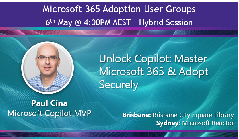 Australian Microsoft 365 Adoption User Groups tweet media