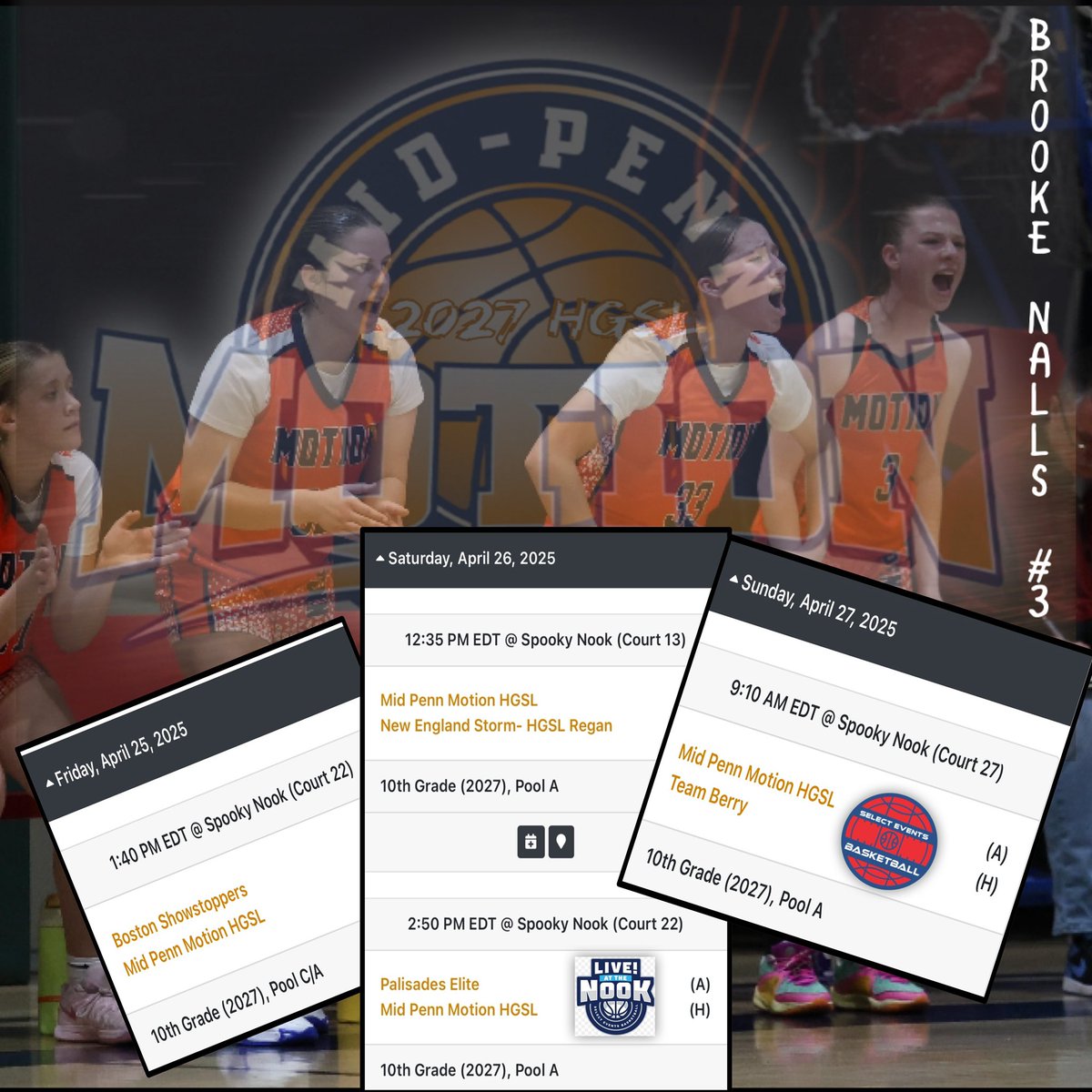 Brooke Nalls (@brookenalls) on Twitter photo ‼️UPDATED SCHEDULE‼️ Everything stayed the same except the COURTS our <a href="/Motion2027/">Mid-Penn Motion 2027 (HGSL & HGPL)</a> team plays on at <a href="/NookBasketball/">SpookyNookBasketball</a> ‼️ <a href="/SelectEventsBB/">Select Events Basketball</a> <a href="/hgsl_girls/">Hoop Group Girls</a> #LIVEATTHENOOK ‼️UPDATED SCHEDULE‼️ Everything stayed the same except the COURTS our <a href="/Motion2027/">Mid-Penn Motion 2027 (HGSL & HGPL)</a> team plays on at <a href="/NookBasketball/">SpookyNookBasketball</a> ‼️ <a href="/SelectEventsBB/">Select Events Basketball</a> <a href="/hgsl_girls/">Hoop Group Girls</a> #LIVEATTHENOOK