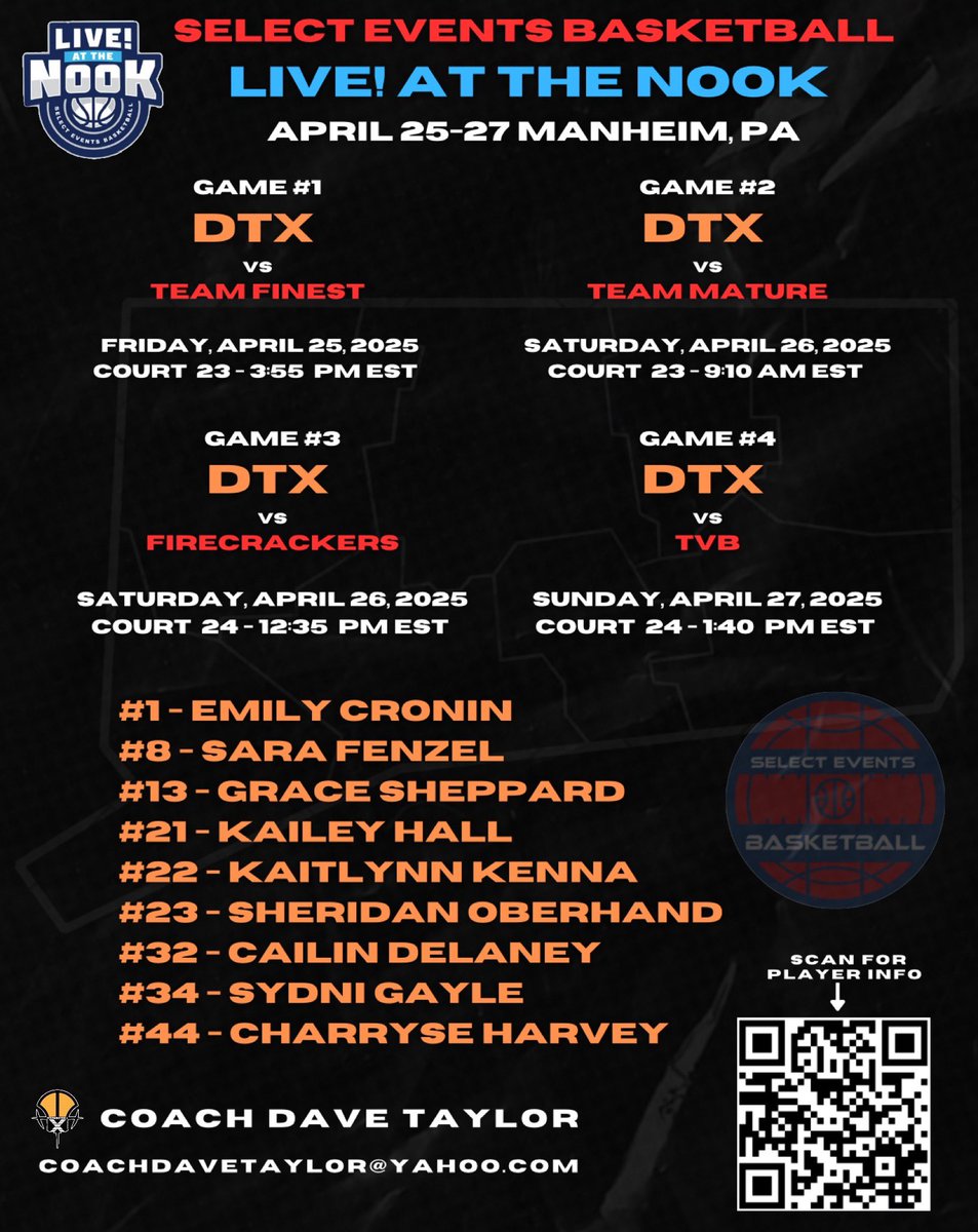 DTX Recruiting - Connecticut (@dtx_recruiting) on Twitter photo Women’s 🏀College Coaches <a href="/DTXBasketball/">DTX BASKETBALL</a> Girls National team will be at <a href="/SelectEventsBB/">Select Events Basketball</a> LIVE at the NOOK! DTX schedule link below: ⬇️
basketball.exposureevents.com/233037/event/t… Women’s 🏀College Coaches <a href="/DTXBasketball/">DTX BASKETBALL</a> Girls National team will be at <a href="/SelectEventsBB/">Select Events Basketball</a> LIVE at the NOOK! DTX schedule link below: ⬇️
basketball.exposureevents.com/233037/event/t…