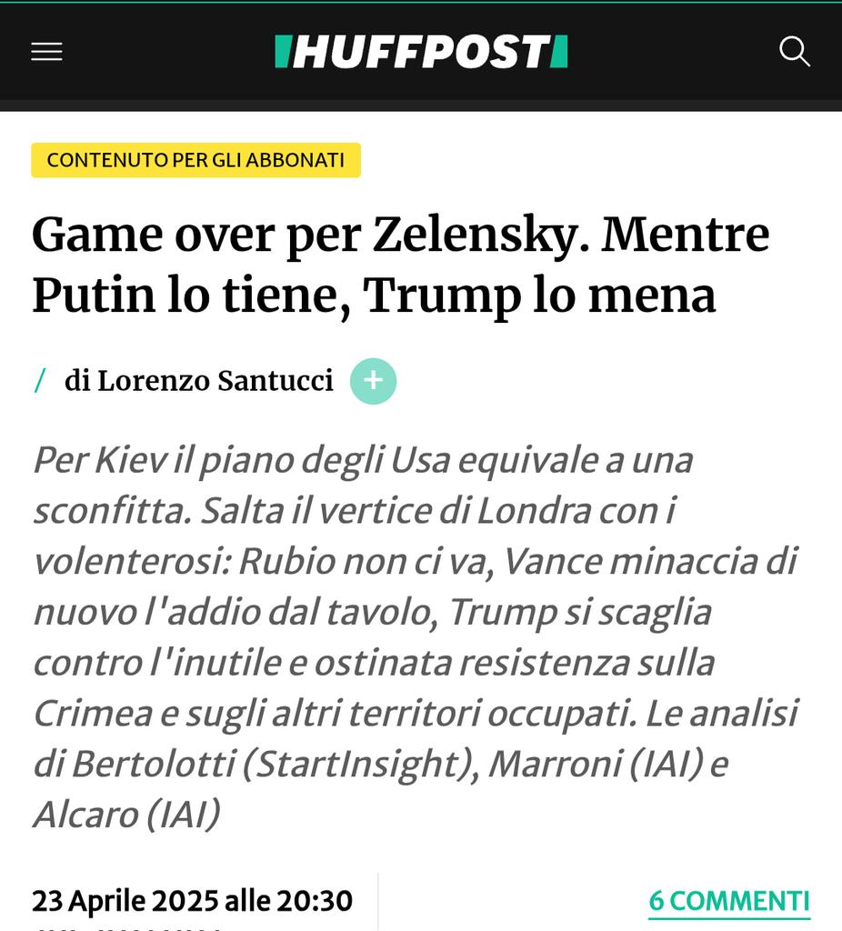 Claudio Bertolotti, PhD (@cbertolotti1) on Twitter photo huffingtonpost.it/esteri/2025/04… huffingtonpost.it/esteri/2025/04…