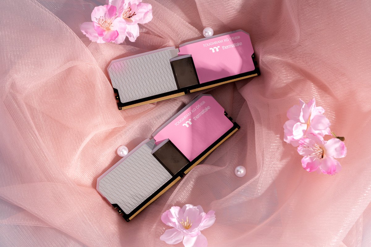 ThermaltakeInc's tweet photo. Blush in Bloom ♡⸝⸝ TOUGHRAM XG RGB D5 in Bubble Pink, where delicate charm meets high-speed performance. Perfect for a build as soft and sweet as spring itself.

*ੈ✩‧₊˚ Bubble Pink: https://t.co/q5PtKBNoRA

#Thermaltake #toughramxgrgbd5 #CherryBlossom #sakura #pinkgaming https://t.co/xe70ivBzve