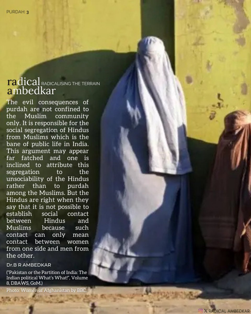 radicalambedkar's tweet photo. #RadicalAmbedkar
#Burkha #BurkhaWomen #Purdah #PurdahSystem #Muslims #MuslimWomen  #HideousSight #Health #MentalHealth #MentalNourishment #Opression #FemaleOpression #Islam #SexualAppetites #Morals #MoralNourishment #SocialLife #BurkhaCladWoman #Feminism ? #Ambedkar #Phule https://t.co/e5gpaVcDua