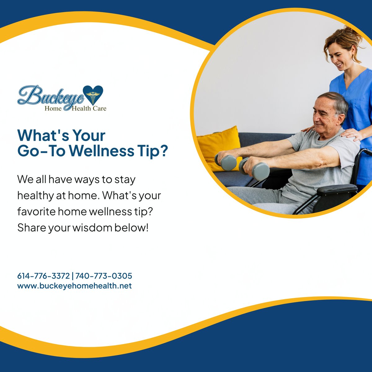BuckeyeHomehc's tweet image. 🏡🌟 Staying healthy at home is essential! At Buckeye Home Health Care, we value your tips and insights on home wellness. Comment below with your best advice and inspire others to thrive at home!👇✨

🌐 buckeyehomehealth.net

#HomeHealthCare #WellnessTips #HealthyAtHome