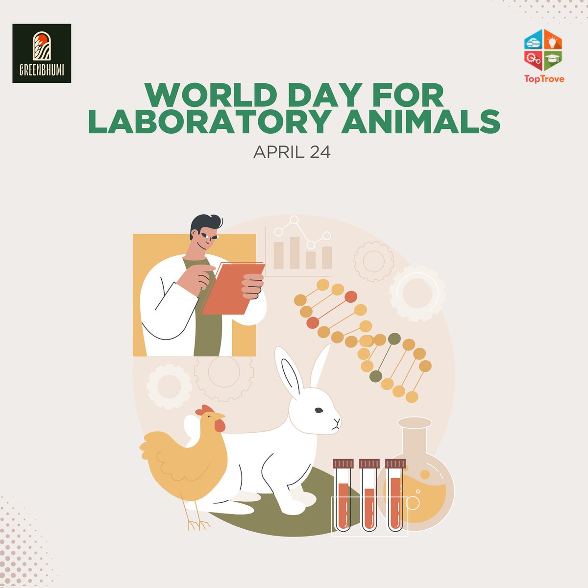 Greenbhumi__21's tweet image. Hey everyone 🌍 Today is for the voiceless. 🐇
April 24 is World Day for Laboratory Animals.
Let’s support science that’s smart AND kind.
No more pain. No more silence.
#WorldDayForLaboratoryAnimals #KindScience #NoAnimalTesting 💡❤️