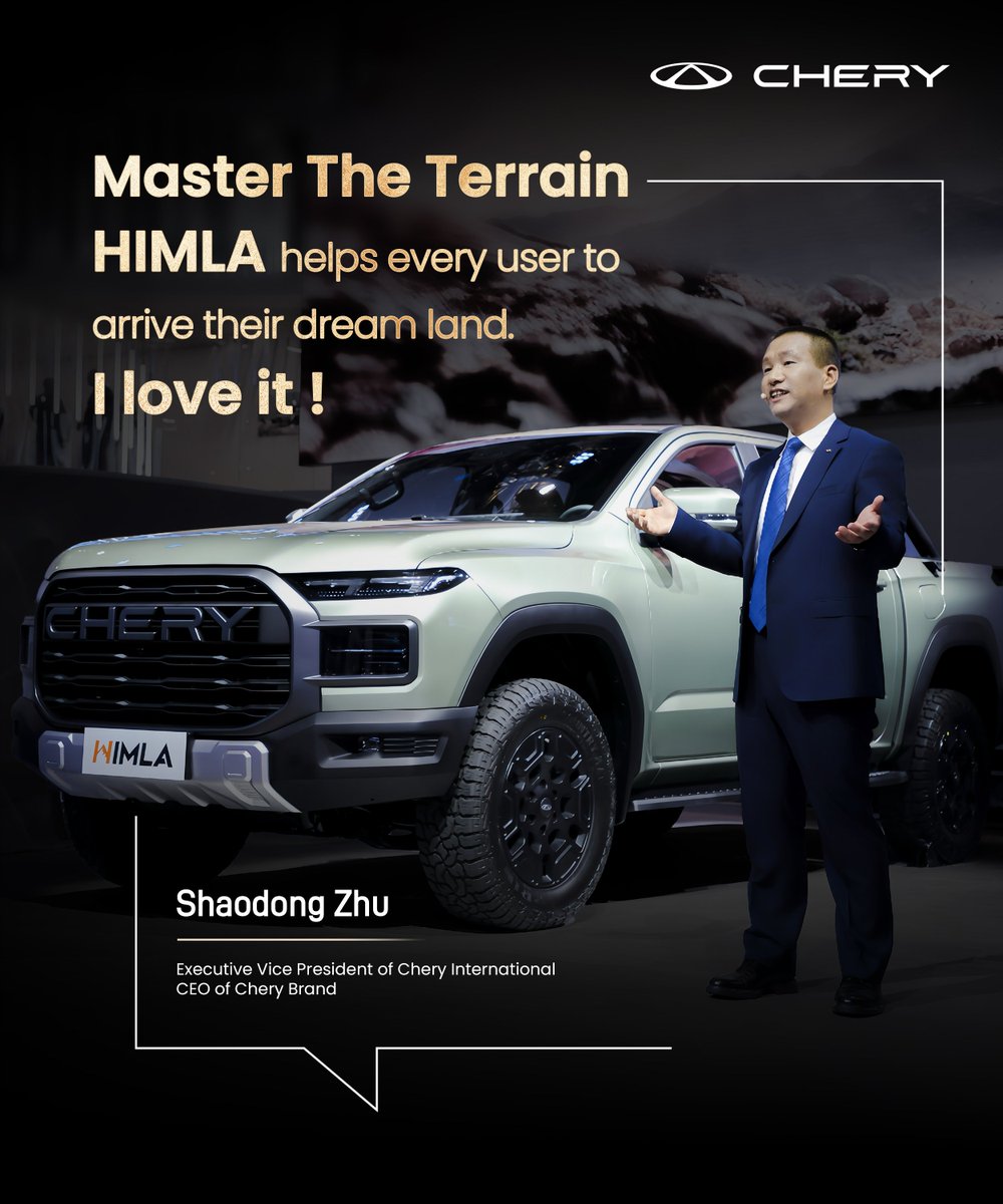 CheryAutoCo's tweet photo. ๐ From vision to action โ Chery will Navigate the Future through brand, footprint, and product. Hear the bold message from Mr. Zhu at Auto Shanghai 2025.
#Chery #NavigateTheFuture #AutoShanghai2025 #NewTechnologyNewIntegrationNewMission https://t.co/Pd9aaIHend