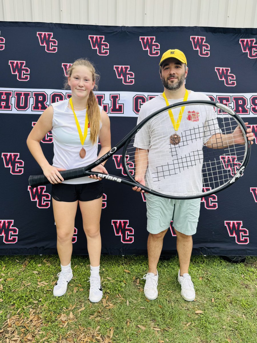 WC Tennis hosted their first Faculty/Student Athlete tournament! Thank you teachers for playing with your students!! 🖤🖤🖤❤️🖤1st: Daley/Mr. Kellogg; 2nd: Ian/Mr. Morrisey; 3rd: Sarah/ Ms. Cavazos; Consolation Winners: Madeline/Mr. Stolte