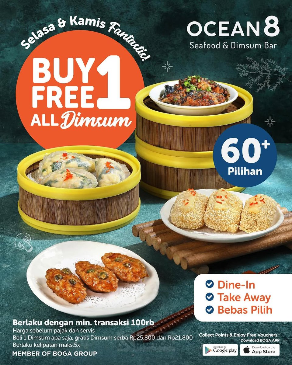 katalogpromosi's tweet image. Mau kalap dimsum tapi tetap hemat? 🥟 Promo Ocean8 Serba 1 Harga lagi jalan nih! Bisa pilih 60+ varian dimsum dengan harga flat 😍 Berlaku dine-in dan semua metode bayar. Langsung gas ke Ocean8 Lippo Mall Puri!
katalogpromosi.com/promo-ocean-8-…

#PromoOcean8 #DimsumTime #MakanHemat…