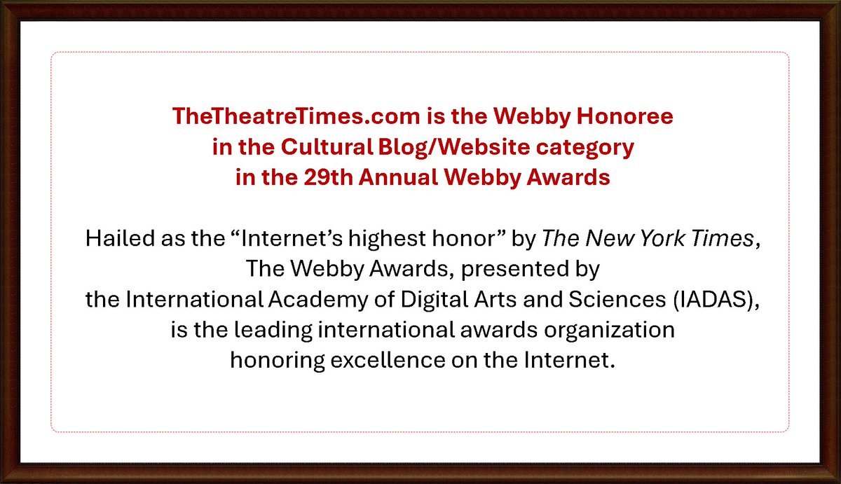 🏆🎭We are thrilled that <a href="/TheTheatreTimes/">TheTheatreTimes.com</a> is this year’s Webby Honoree in the Websites and Mobile Sites - Cultural Blog/Website category in the 29th Annual #WebbyAwards 

winners.webbyawards.com/2025/websites-…