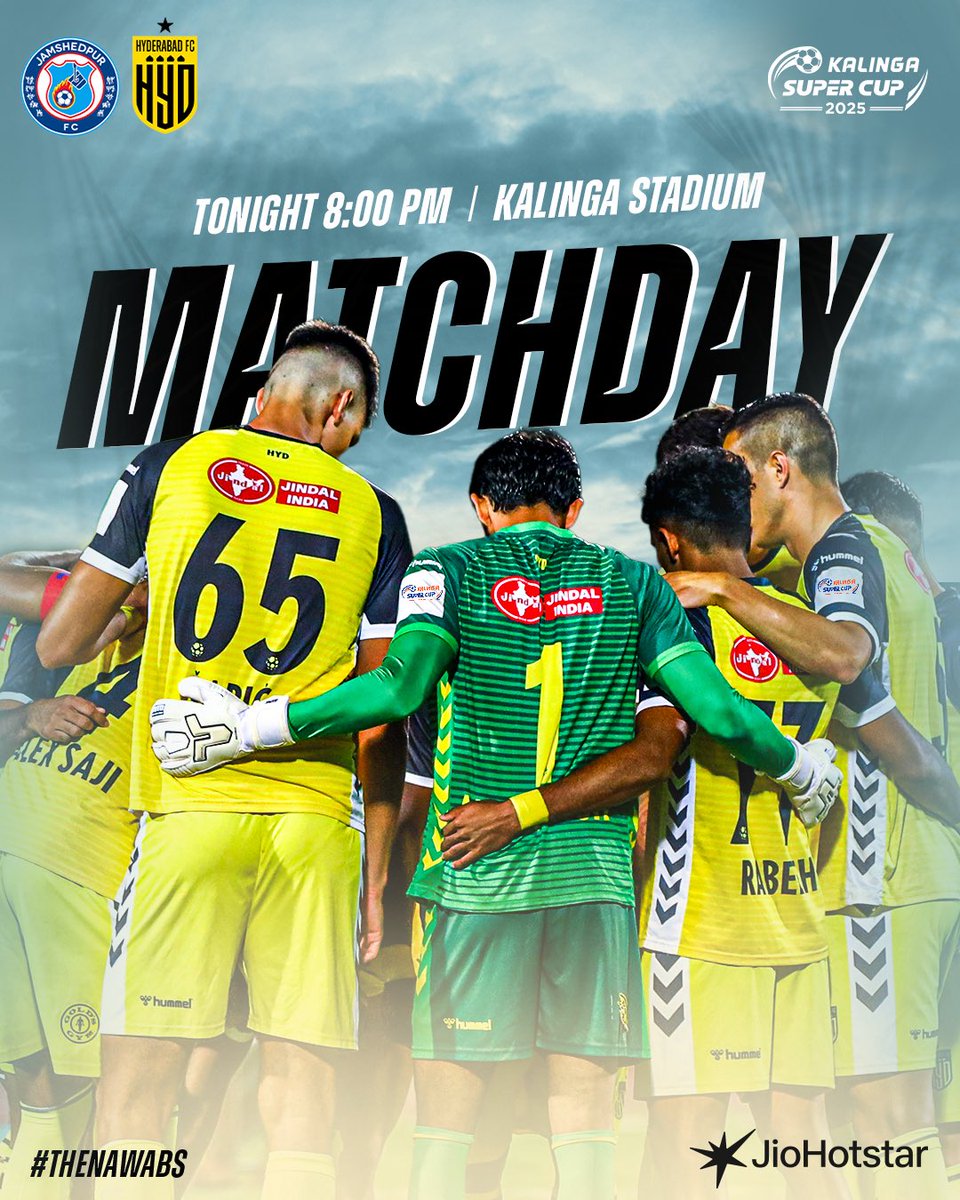 HydFCOfficial's tweet photo. 😍 The Yellow and Black are back in action! 😍

Our #KalingaSuperCup  campaign starts tonight 🆚️ Jamshedpur ⚔️

Let's go, Hyderabad 👊

#JFCHFC #TheNawabs 💛🖤 https://t.co/PrtdgpfWlh