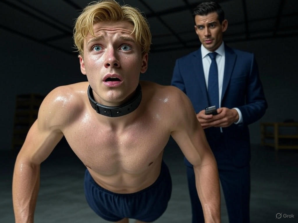 SweatCommander's tweet photo. #ShockTraining (part 3)
“AT ATTENTION!!”
Dylan’s still gasping.
“You’re one of the lazy ones. I can tell,” says Commander. “Strong enough to get by on minimal effort. But not with me…”
“PUSH-UP POSITION!! NOW!!”
#forcedworkout #bdsm #fetish #yaoi #bara #aiart #gayart https://t.co/MTxydMKZvb