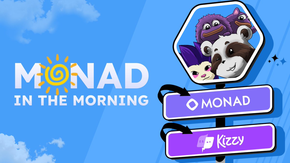 Kizzy (@kizzymobile) on Twitter photo Join us for a very special Monad in the Morning!
Time: 10 AM EST / 2 PM UTC
Where: Live here on X on <a href="/pipeline_xyz/">The Pipeline</a>
Who knows, there might be Kizzy prizes for listeners! Join us for a very special Monad in the Morning!
Time: 10 AM EST / 2 PM UTC
Where: Live here on X on <a href="/pipeline_xyz/">The Pipeline</a>
Who knows, there might be Kizzy prizes for listeners!