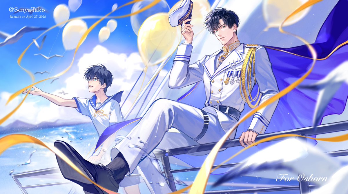 2023 birthday art remake🌊⚓️ #萧逸