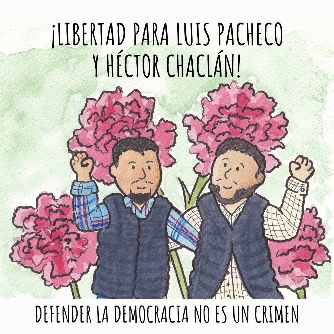 Una vez más el MP criminaliza a quienes han defendido la democracia. Nos solidarizamos con Luis Pacheco, Héctor Chaclán y sus familias, abrazamos la lucha de los 48 cantones.

¡Defender la democracia no es un crimen!