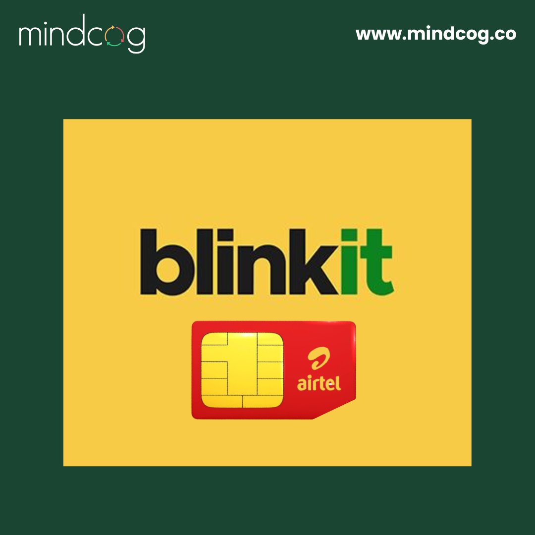 Mindcogco's tweet photo. #Quickcommerce expands beyond essentials: Airtel teams with Blinkit for 10-min SIM delivery. Driven by demand for instant service, smartphone growth, and digital payments. We track how fast models are spreading across industries. #MarketTrends #Mindcog https://t.co/W0WbEALjyV