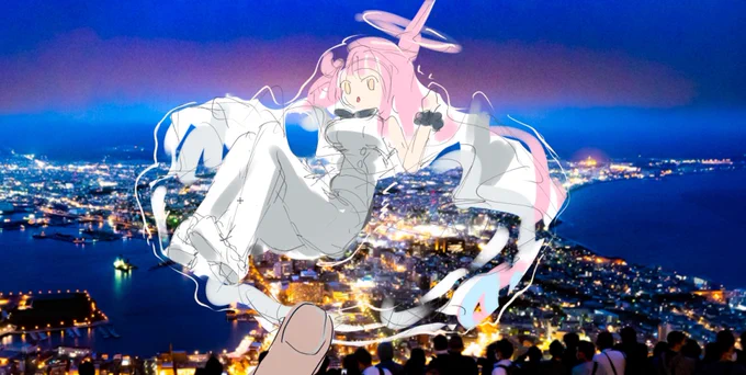 コハパンアクスタの時のメモが出てきて、同じ感じでスカート透かせばミカちゃんのスカート内側に星空を収められそうって思ってたけどピントが合わないかな～ 