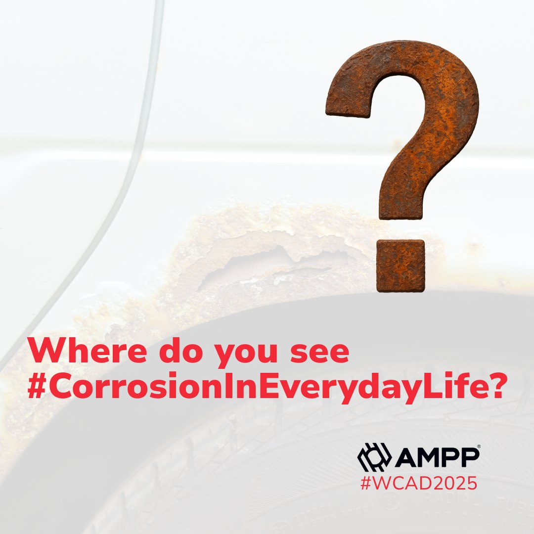 This World Corrosion Awareness Day, take a moment to look around. Where do you see corrosion in your everyday life? 👀 Share your discoveries using the hashtag #CorrosionInEverydayLife and help raise awareness about the importance of corrosion prevention. 📸 #WCAD2025 #AMPP