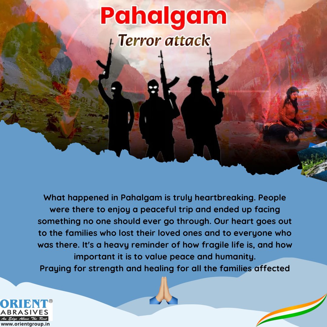 orient_group's tweet photo. Our thoughts and prayers are with the victims and their families. May peace and justice prevail.

#pahalgamattack #standwithpahalgam #prayforpeace #stopterrorism #justiceforvictims https://t.co/2Apeahbrpk