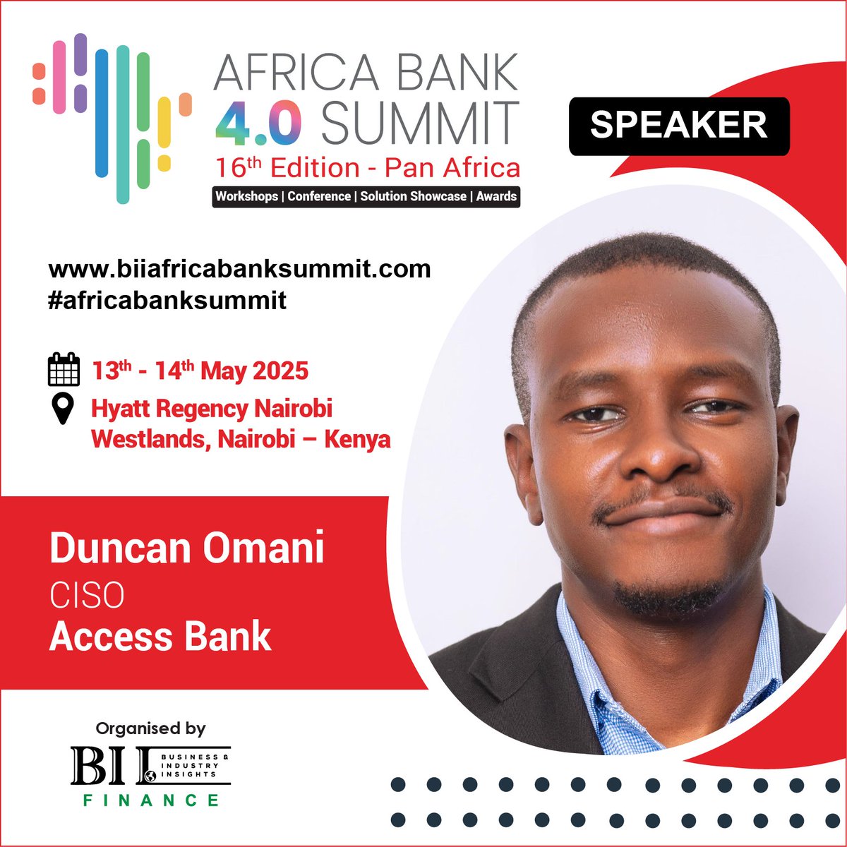 Duncan Omani of Access Bank is joining the 16th Africa Bank 4.0 Summit. He will speak at the Identity Security Panel- Striking the Right Balance: Trust and Security in Customer Identity Verification for a Resilient Ecosystem.

Register: biiafricabanksummit.com/register.
 #africabanksummit