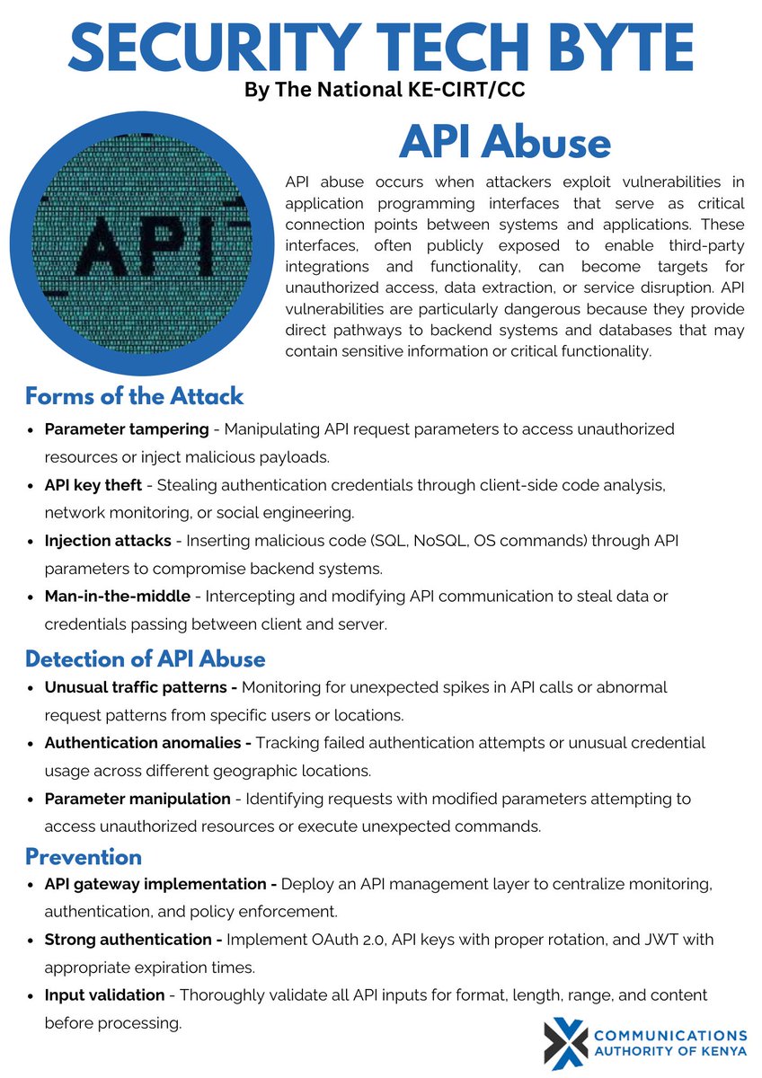 Don't let your APIs be the weak link in your security chain. #API #BeCyberAware #cybersecuritytips