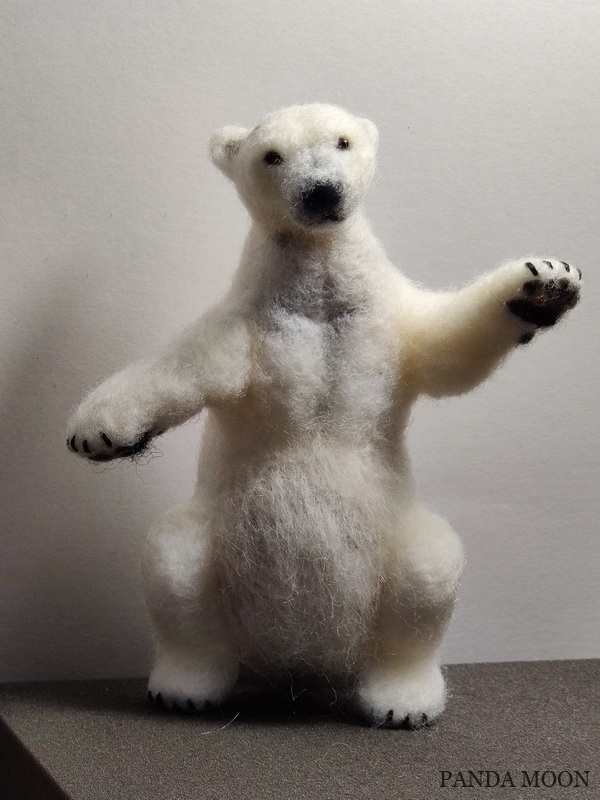マンダリン　羊毛フェルト　ホッキョクグマ　ハンドメイド メイキング】#羊毛ホウちゃん 🐼パンダを専門に作っていますが、WS