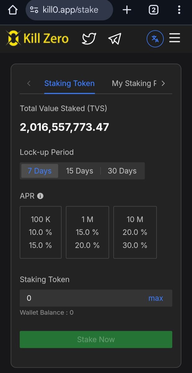 burnsdefi_'s tweet image. Excited to report that #K0 boasts a vibrant community of staking supporters. In total, we have more than $1,000,000 worth of tokens staked!
#killzeros #kill0 #crypto #memecoin #Binance