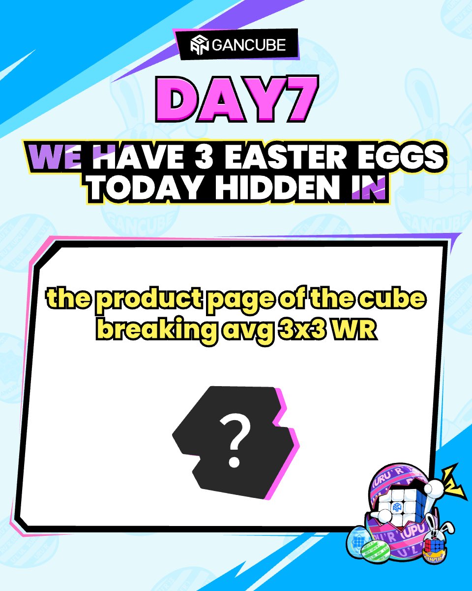 gancube's tweet photo. Last day of our #EasterFunHappyHunt event, and it's the most difficult one! Did you find 👀 the hidden eggs?

#GANCUBE #GANSpeedcube #speedcube #cube #easteregg #easteregghunt https://t.co/fXOmqdQVu9