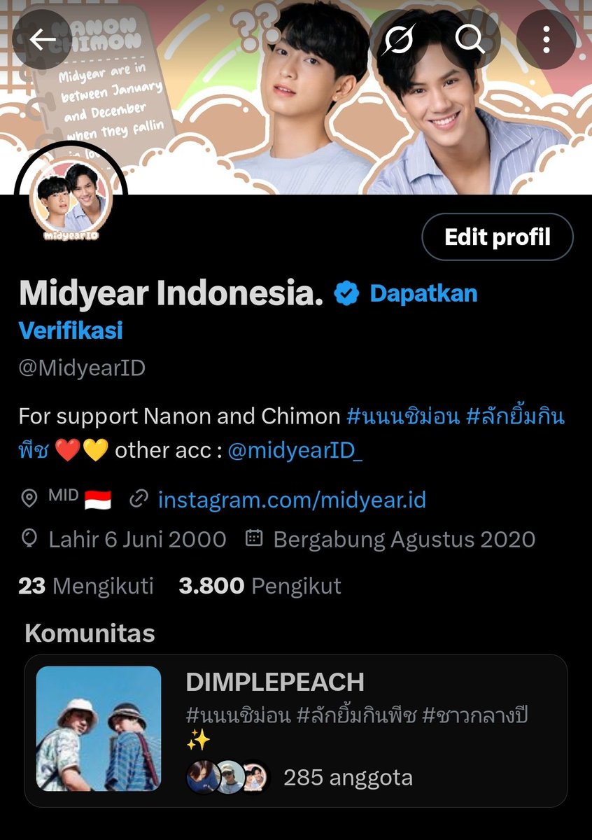 MidyearID's tweet photo. Tiba-tiba 3.800 followers, makasih ya buat semuanya yang udah follow @MidyearID ❤️💛
Jujur awalnya ragu buat aktifin akun ini lagi, eh ternyata masih rame yang nunggu namon. Support nanon & chimon terus ya guys! Pokoknya kalian keren karena udah stay sampai sejauh ini hehe 😅🫶🏻 https://t.co/AQkMqtVWXx
