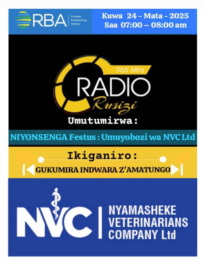 Nshimiyimana Oscar (@nshimiyima23291) on Twitter photo <a href="/Clinicshangi/">NYAMASHEKE VETERINARIANS Company Ltd</a> *Clinic shangi* Nyamasheke veterinary company Ltd
Kwita kubuzima bwamatungo bisaba ubufatanye <a href="/Clinicshangi/">NYAMASHEKE VETERINARIANS Company Ltd</a> *Clinic shangi* Nyamasheke veterinary company Ltd
Kwita kubuzima bwamatungo bisaba ubufatanye
