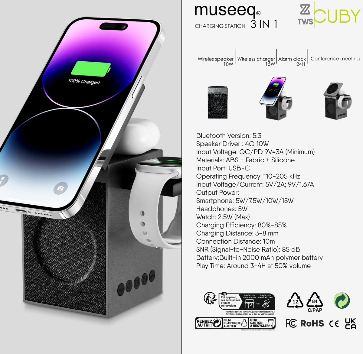 dgwellsound's tweet photo. What’s new? 🎉 CUBY just won the 2025 U.S. Good Design Gold Award—3-in-1 wireless charging + Bluetooth speaker. #NewProduct #Trending #GoodDesign #GreenTech https://t.co/PqWyrThXsc