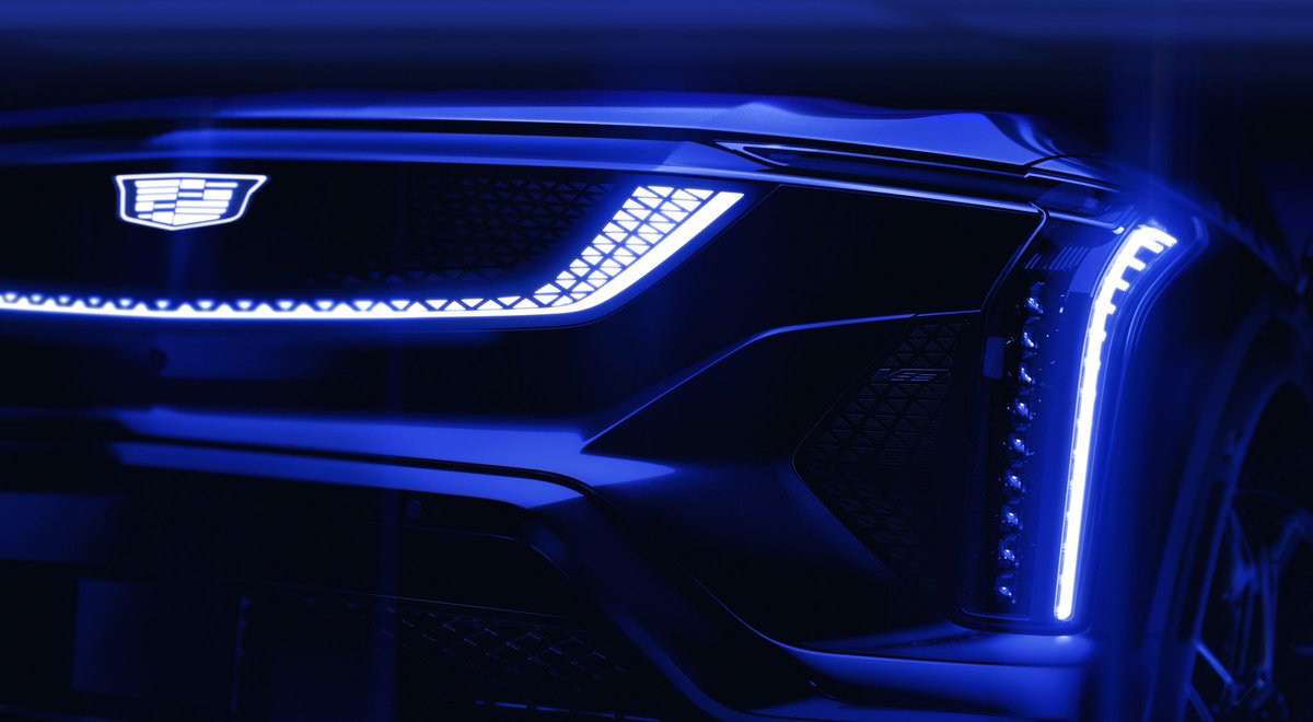 cole_marzen's tweet photo. Cadillac has released its first official teaser images for the fully-fledged 2026 Optiq-V prior to its full unveiling later this year. In addition, the CUV’s dual-motor, AWD powertrain is expected to develop up to around 448 hp and 486 lb-ft of torque. #Cadillac #OptiqV #Optiq https://t.co/whuxBrqX47