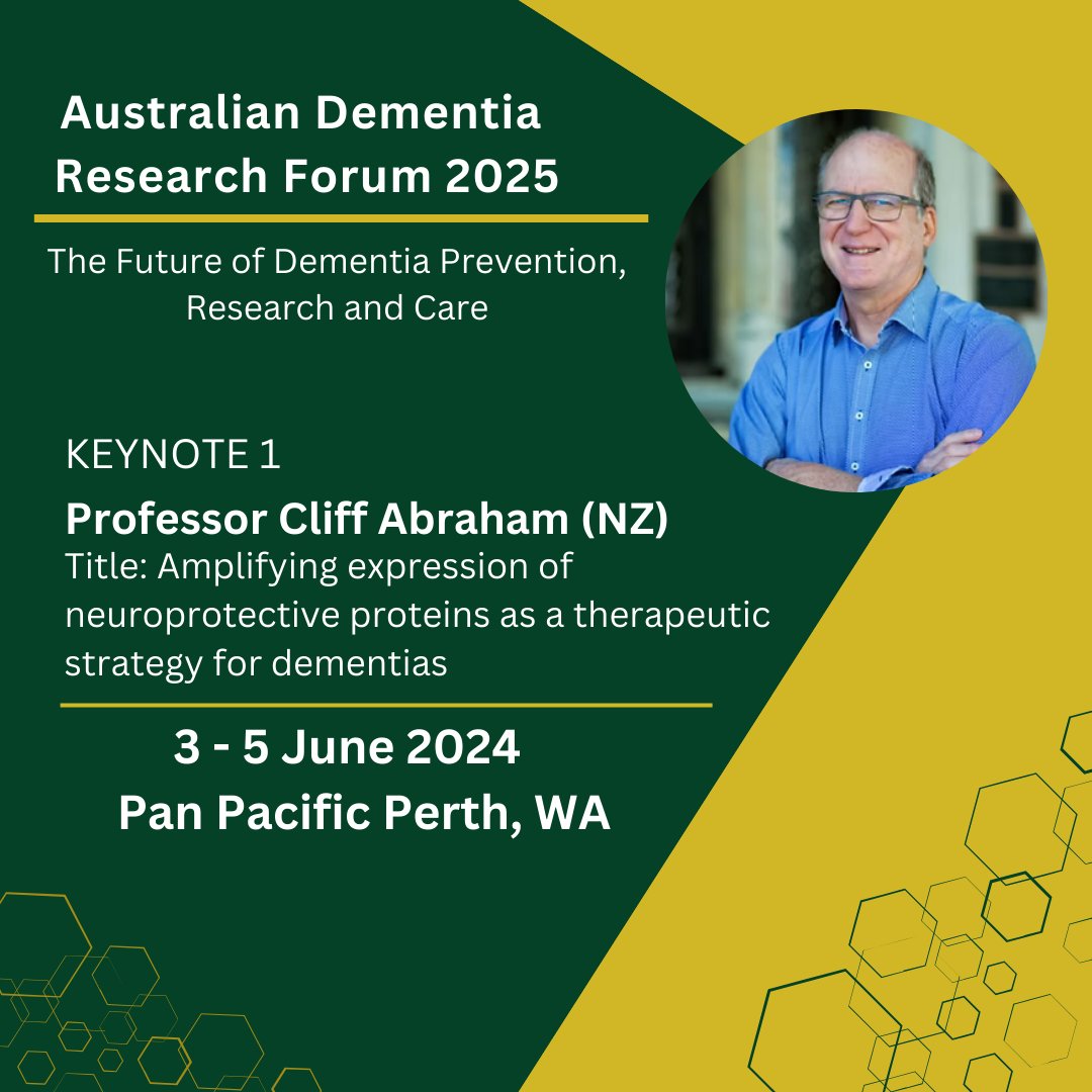 Have you checked out the program for #ADRF2025 yet? Our first keynote speaker Prof Cliff Abraham kicks off the Forum with his presentation on 'Amplifying expression of neuroprotective proteins as a therapeutic strategy for dementias'. Register today ➡️ buff.ly/tmJTSMk