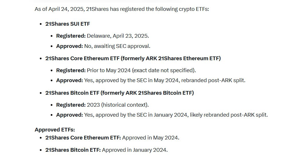 ummerkola's tweet photo. bullish 21Shares registered btc and eth etf and it's approved now registed sui etf high chance of approve

Sui unstoppable @SuiNetwork

#sui https://t.co/IhIL7FsnyA