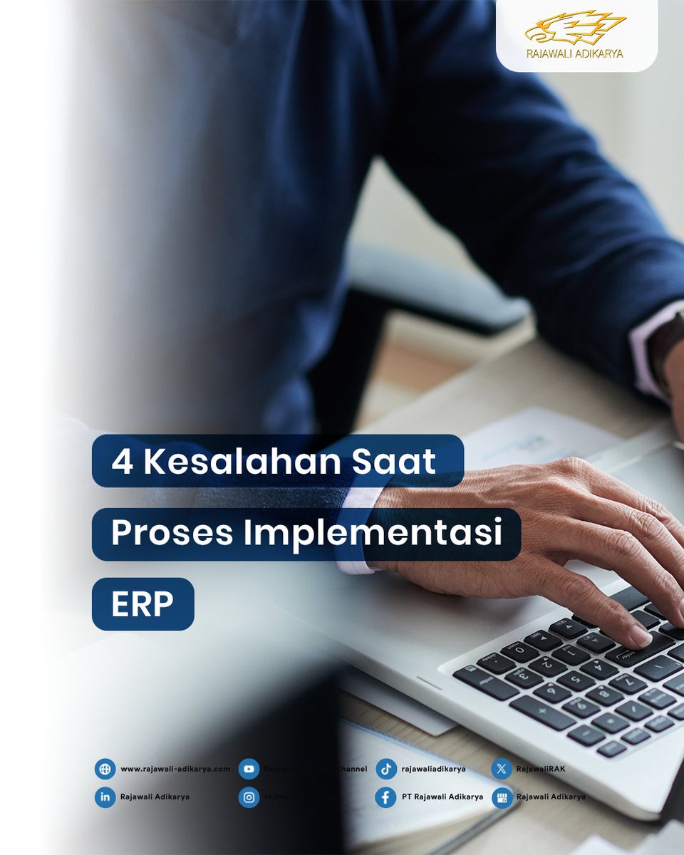 RajawaliRAK's tweet photo. Implementasi ERP bukan sekadar install software. Hal yang harus dihindari ialah :

❌ Tujuan tidak jelas
❌ Fokus ke teknologi, lupa user
❌ Terlalu banya Kustomisasi
❌ Training seadanya
dsb.

#rajawaliadikarya #rak #implementasiERP #ERP #Epicor #epicorERP #Epicorkinetic https://t.co/D76kcUgAt1
