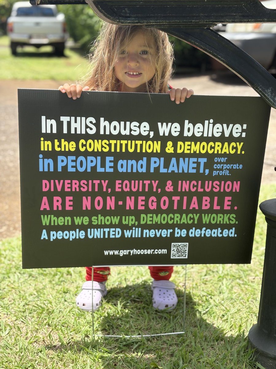 My granddaughter standing behind my family’s values.