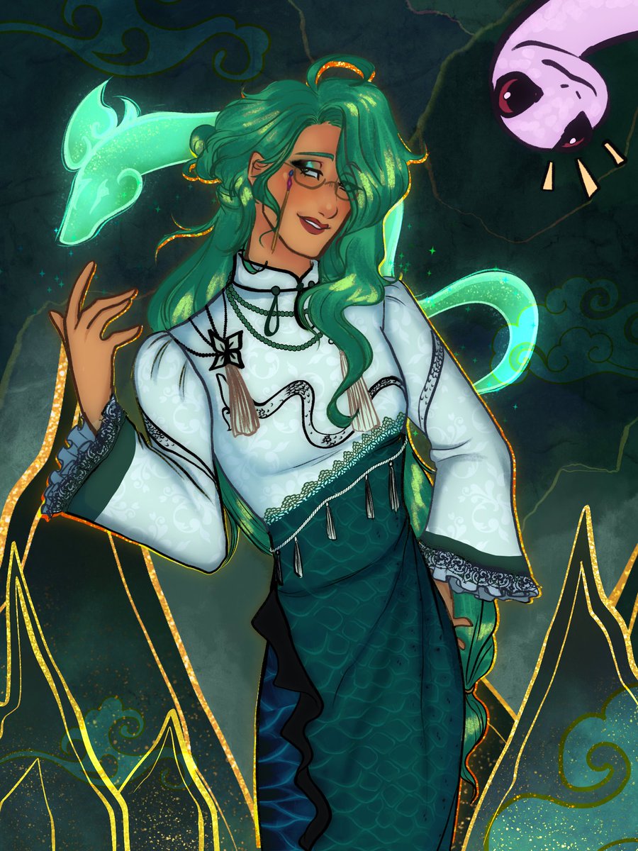 celestial_buwan's tweet photo. something quick for #BaizhuWeek2025's day 4 prompt (fashion) *:)

i love u sm baizhu

#baizhuweek #baizhu #genshin #genshinimpact https://t.co/lVrZd4Iair