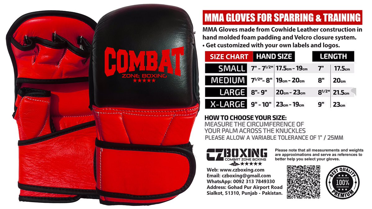 Combat Zone Custom Printed MMA Gloves, meticulously crafted for ultimate performance and protection. Designed for champions, these top-quality gloves offer superior durability and comfort, ensuring you can focus on your technique without compromise.