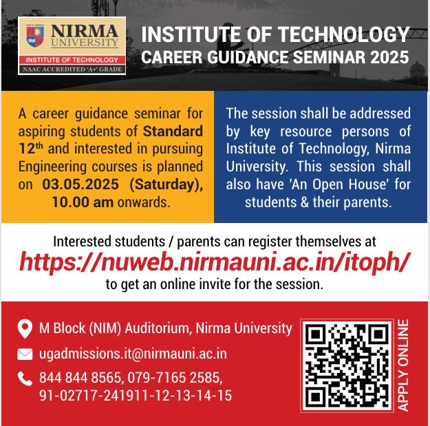 ch_itnu's tweet photo. #careerguidance
#aspiringengineers
Interested in pursuing engineering?
Confused about the branches?
If your answer is yes, then attend the Career Guidance Seminar on 3/5/25. 
Do register at the given link for attending online or visit our campus @DrRajeshNPatel  @MilindJoshipura https://t.co/dUnuvNtCxc