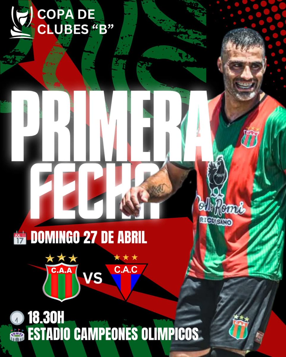 club_avenida's tweet photo. 🏆 ¡¡SE VIENE EL DEBUT EN COPA OFI 2025!! 🟢🔴
⚽ ¡Este domingo TENÉS QUE ESTAR JUNTO A AVENIDA! 💪🏻
🆚 Candil
📆 Domingo 27 de Abril
🕘 18:30 horas
🏟️ Estadio Campeones Olímpicos
🎫 Entradas: $ 250
¡VAMOS TODOS A ALENTAR AL ROJIVERDE EL DOMINGO!
#CopaB #TodosJuntos #Seguimos https://t.co/XpIyZYthPB