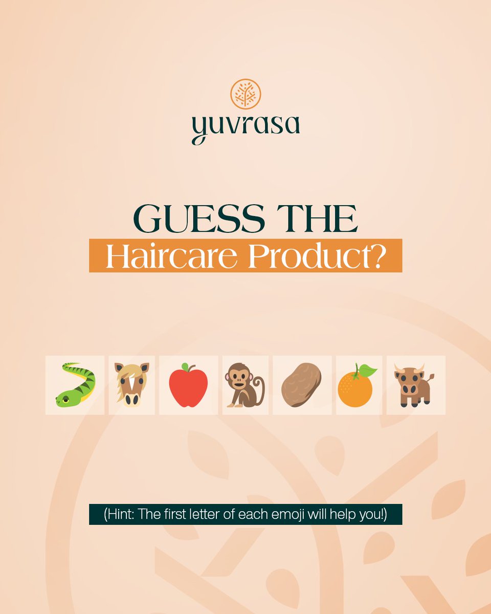yuvrasa's tweet image. Drop your answer below &amp;amp; tag a friend to crack this too🤪! 

#guesstheproduct #emojichallenge #brainteaser #funreels #instagramgames #trendingchallenge #haircarefun #yuvrasachallenge #interactivepost #boostyourbrain #socialmediagames #explorepage #reelsindia #trendingnow