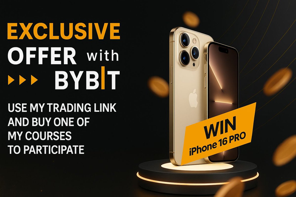 Jamyies's tweet photo. Giving away an iPhone 16 PRO with Bybit!
Just sign up using my trading link, complete KYC, make a deposit and buy one of my courses to enter.
https://t.co/z985JVo6Bs
Good luck everyone! https://t.co/KIqmT7uNy3