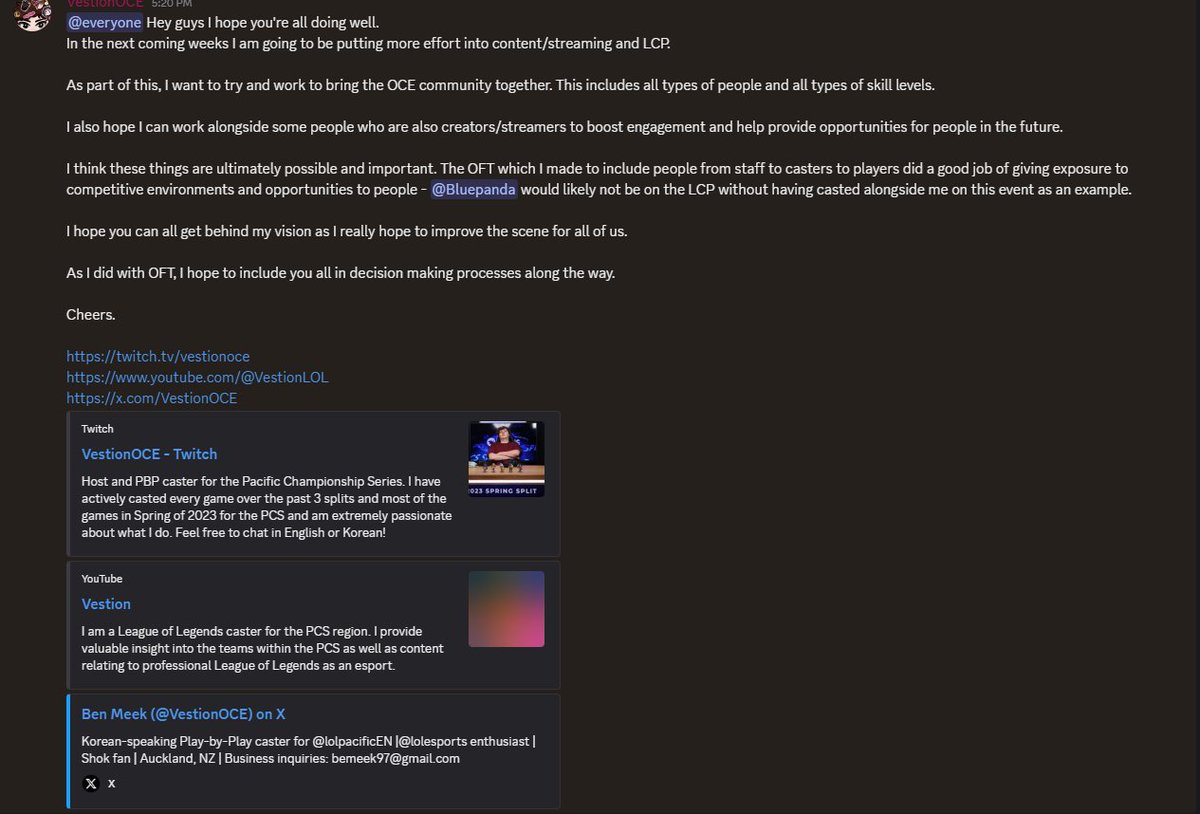 Hi all,

and update on my plans I put into my discord. I would love to have your support and opinions going forward.

Much love.