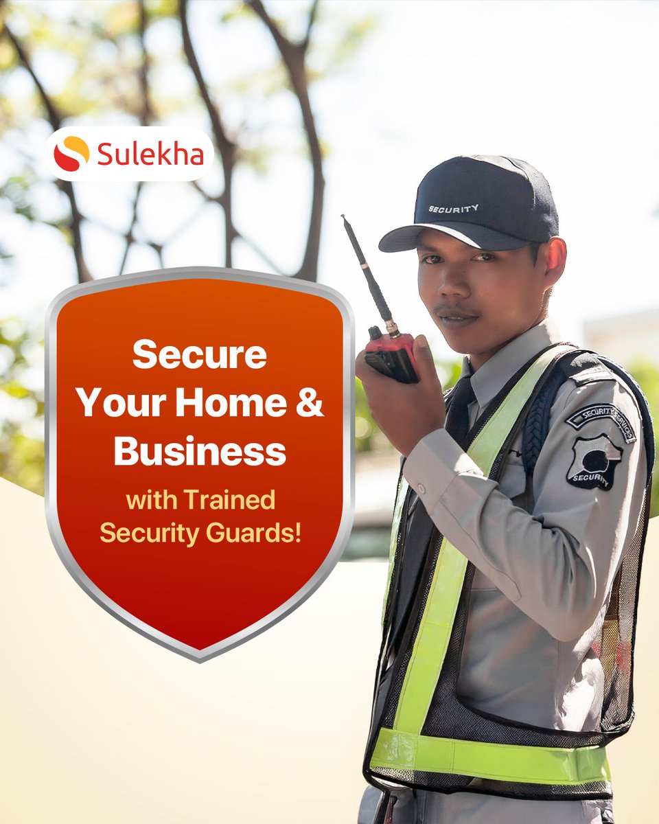 Sulekhadotcom's tweet image. Safety first! 🛡️ Protect your home and workplace with professional security services. Trained guards for 24/7 safety and peace of mind.
Connect with our verified experts from Sulekha. Click here to know more:
tinyurl.com/3fv4vwp5
#sulekha #sulekhahome #securityguards #safety