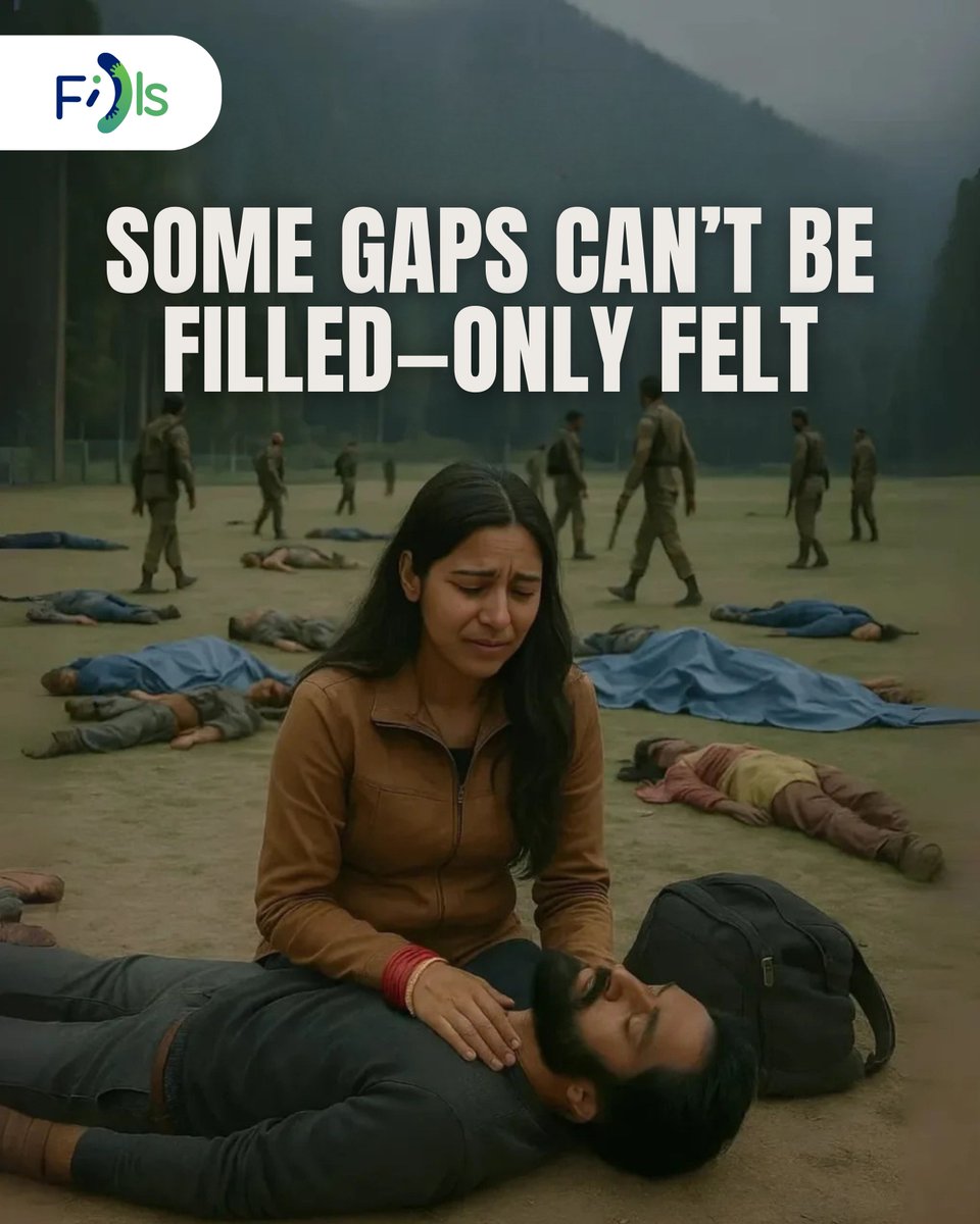 fills_in's tweet photo. We fill many gaps—but Pahalgam left one we never can. 💔

Some losses can’t be replaced.
Some silences can’t be broken.
Only honored.
Today, we pause.
We remember.
We grieve.
#FillsIn #Pahalgam #WeRemember #InSolidarity #SomeGapsStay https://t.co/ayb3kojICD